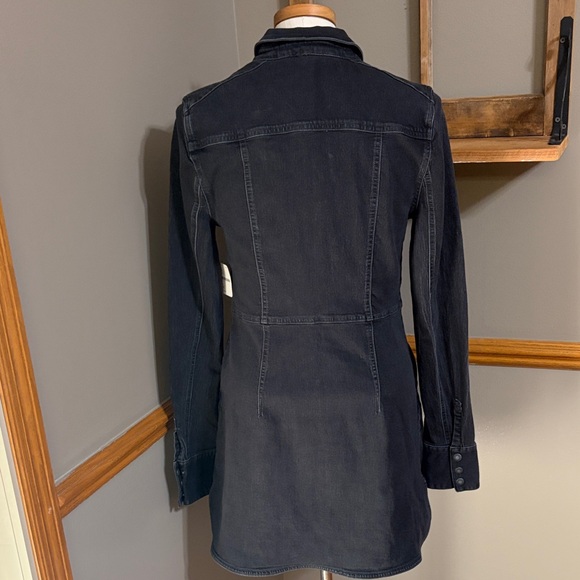 Free people black denim long sleeve dress with pockets size medium - Picture 2 of 12